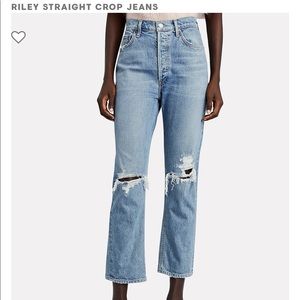 NEW SEASON AGOLDE Riley Straight Crop Jeans